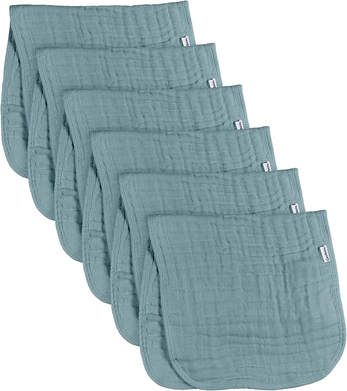 Gerber Baby Unisex Muslin Burp Cloths 6-Pack, Large Size 20" x 10" - Image 2