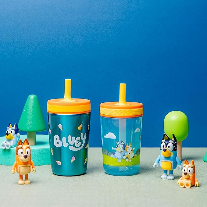 Zak Designs Bluey Kelso Tumbler Set, Leak-Proof Screw-On Lid - Image 3