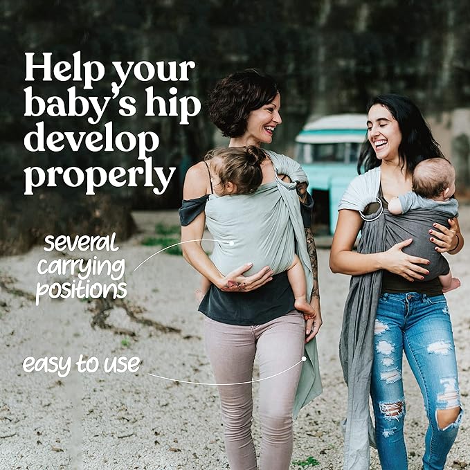 Nalakai Ring Sling Baby Carrier, Soft Linen Baby Sling, Baby Wrap, and Giving - Image 3