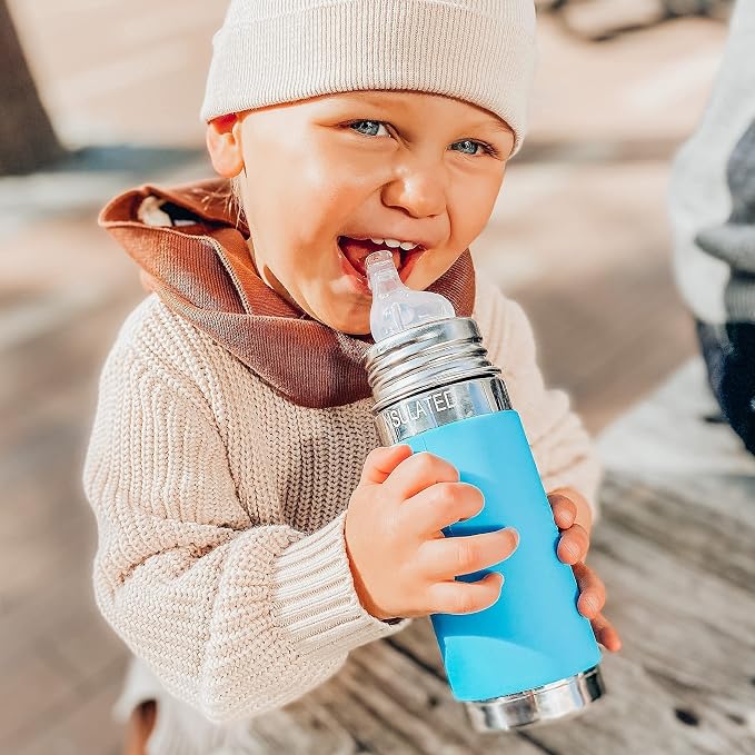 Pura Kiki 9oz/260ml Stainless Steel Insulated Sippy Bottle w/Sleeve, - Image 7