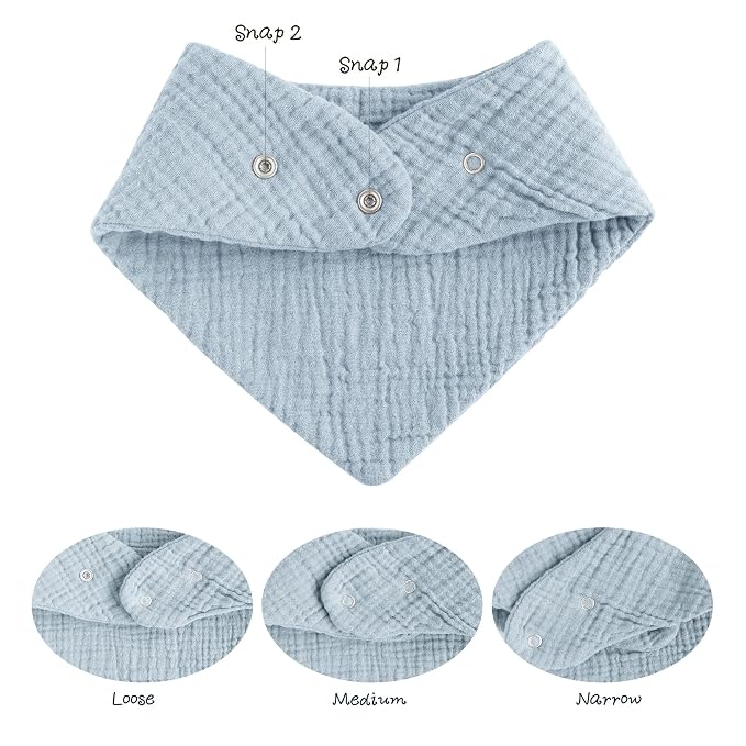 Konssy Muslin Baby Bibs 10 Pack Baby Bandana Drool Bibs 100% Cotton - Image 3
