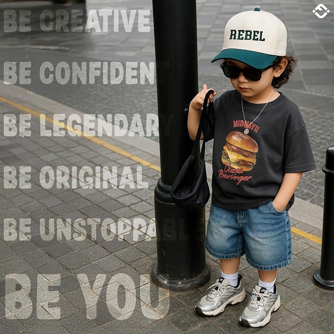 Funky Junque Premium Kids Trucker Hat Vintage Snapback Baseball Cap - Image 8
