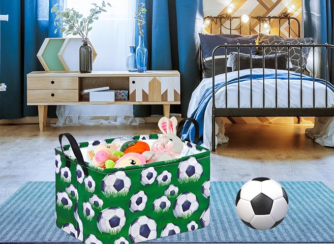 Rectangle Football Pattern Kids Gift Storage Basket Shelf Storage Basket - Image 2
