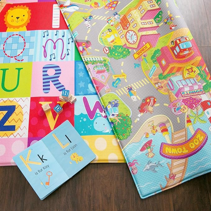 Baby Care Play Mat 73’’ x 49’’ Original One-Piece Reversible Rollable - Image 4