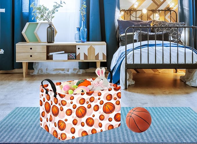 Basketball Kids Gift Storage Basket Shelf Storage Basket Organizer Box Clothes - Image 5