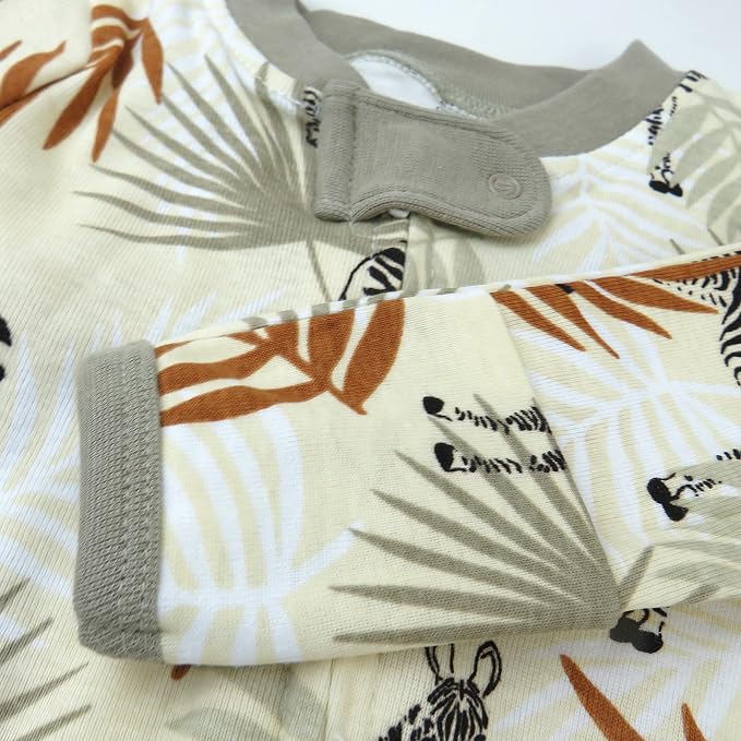 HonestBaby Baby Sleep N' Play One-Piece Zip-Front Footed Organic Cotton Pajama - Image 3