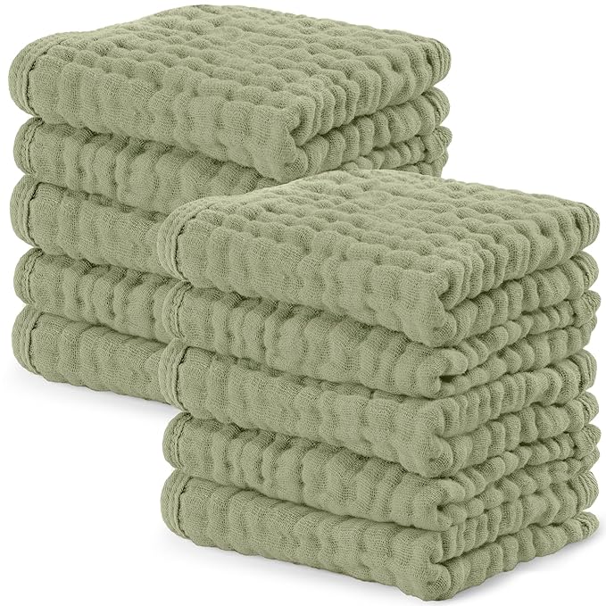 Comfy Cubs Muslin Baby Washcloths 10 Pack by ComfyCubs