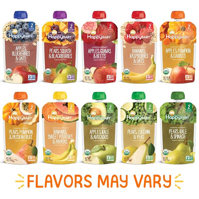 Happy Baby Organics Stage 2 Baby Food Pouches, Gluten Free, Vegan & Healthy - Image 8