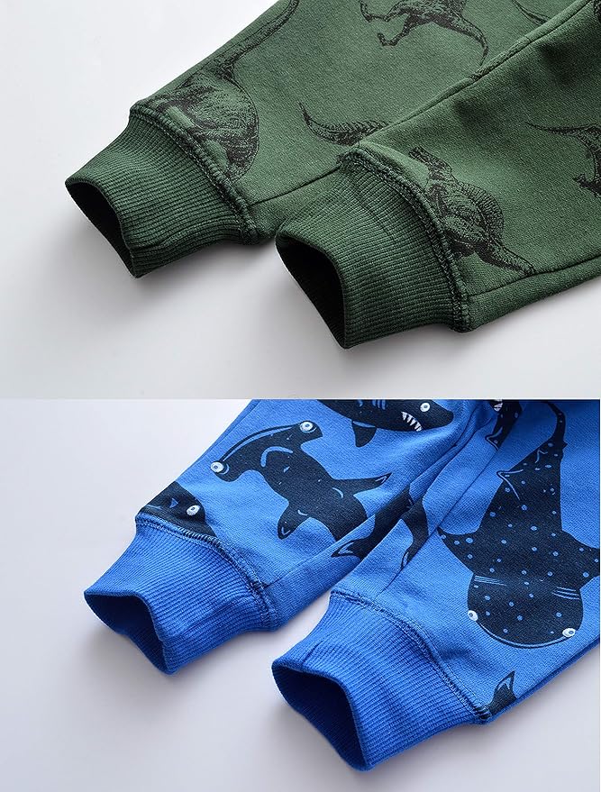 HUAER& Baby Boy's Jogger Pants Dinosaur Car Animal Print Drawstring Elastic - Image 5