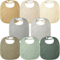Bearmoss Muslin Baby Drooling Bibs 8 Pack, 100% Cotton Square Adjustable by Bearmoss