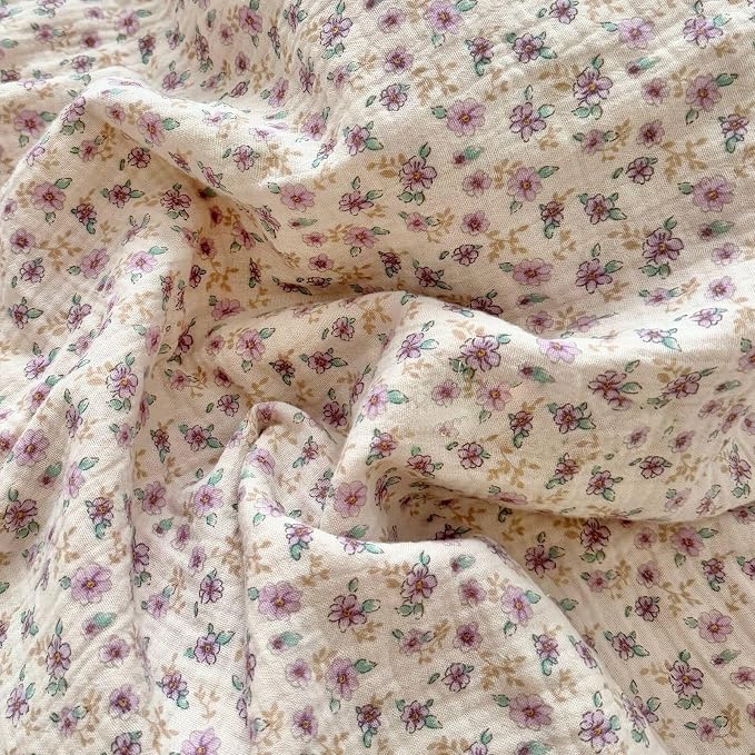 BuLuTu Purple Floral Muslin Cotton Toddler Pillowcases - Image 3