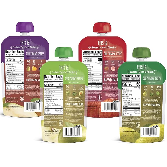 Happy Baby Organics Stage 2 Baby Food Pouches, Gluten Free, Vegan & Healthy - Image 8