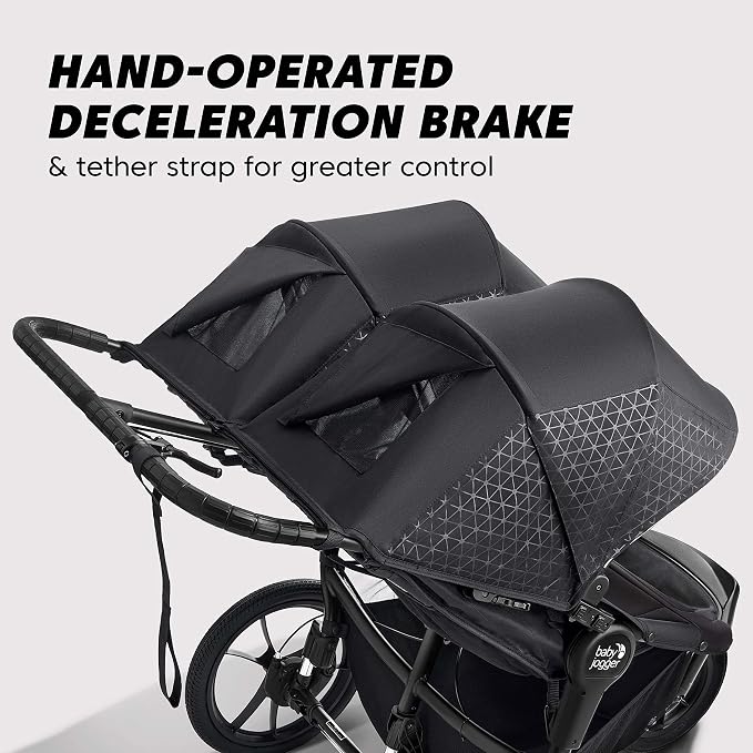 Baby Jogger Summit X3 Double Jogging Stroller Midnight Black Buggy - Image 5