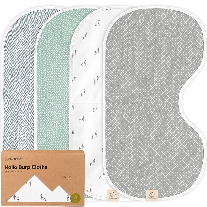 KeaBabies 4-Pack Baby Burp Cloths Baby Girl, Boy by KeaBabies