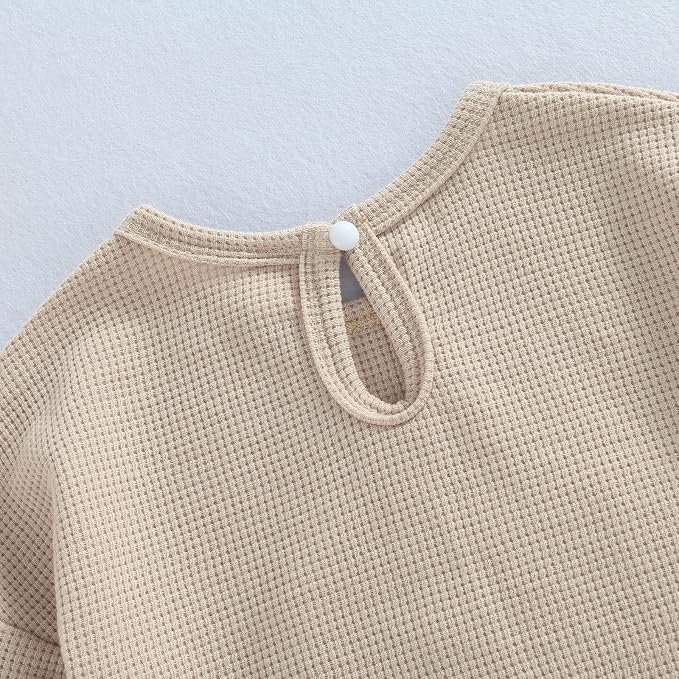 Douhoow Cute Baby Sweatshirt Romper Waffle Knit Baby Clothes Infant Girl Boy - Image 4