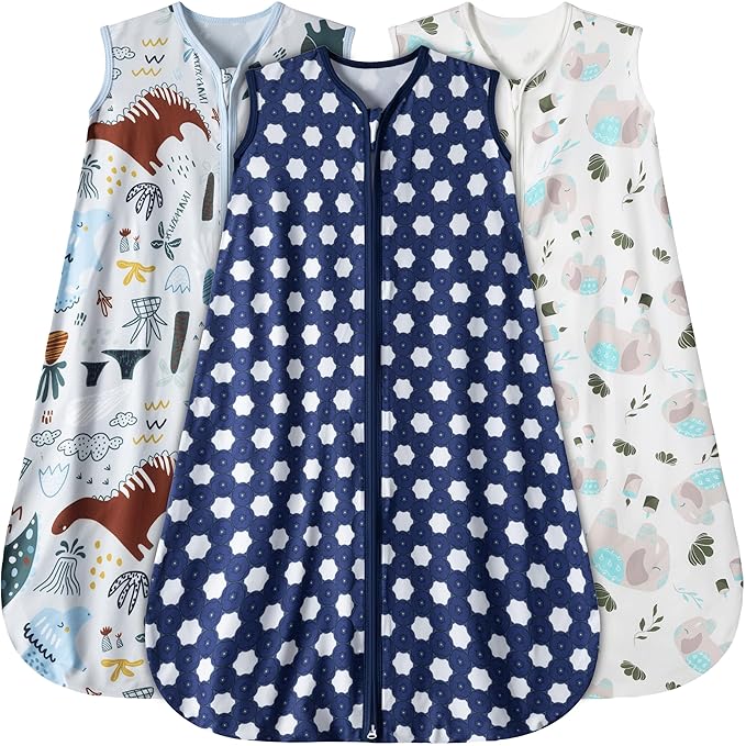 Baby Sleep Sack 18-24 Months 3 Pack Baby Wearable Blanket 100% Rayon Cotton by GUNTAIL
