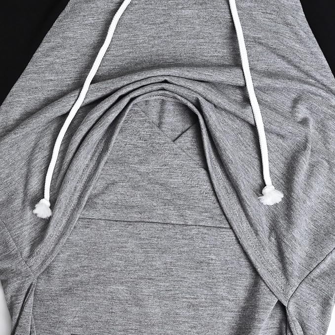 GINKANA Women's Nursing Hoodie Sweatshirt Long Sleeves Breastfeeding Maternity - Image 5