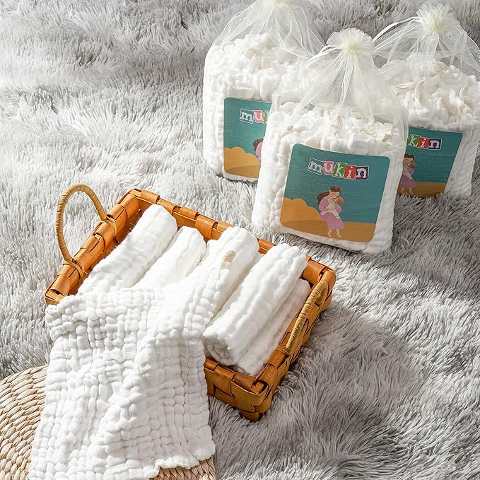 Baby Muslin Washcloths- Natural Cotton Wipes - Image 7