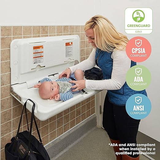 ECR4Kids Horizontal Wall-Mounted Changing Station, Baby Changer - Image 5