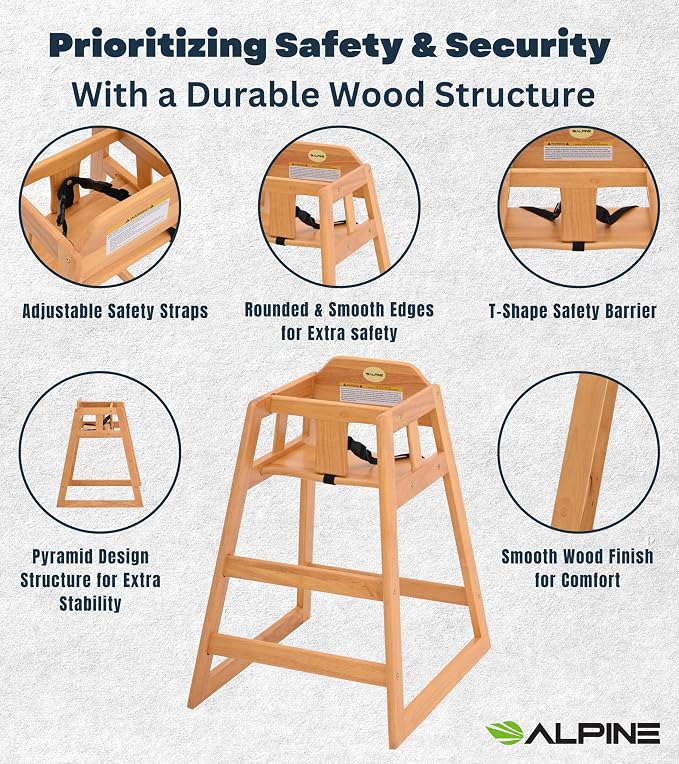 Alpine Wooden High Chairs for Babies and Toddlers - Image 2