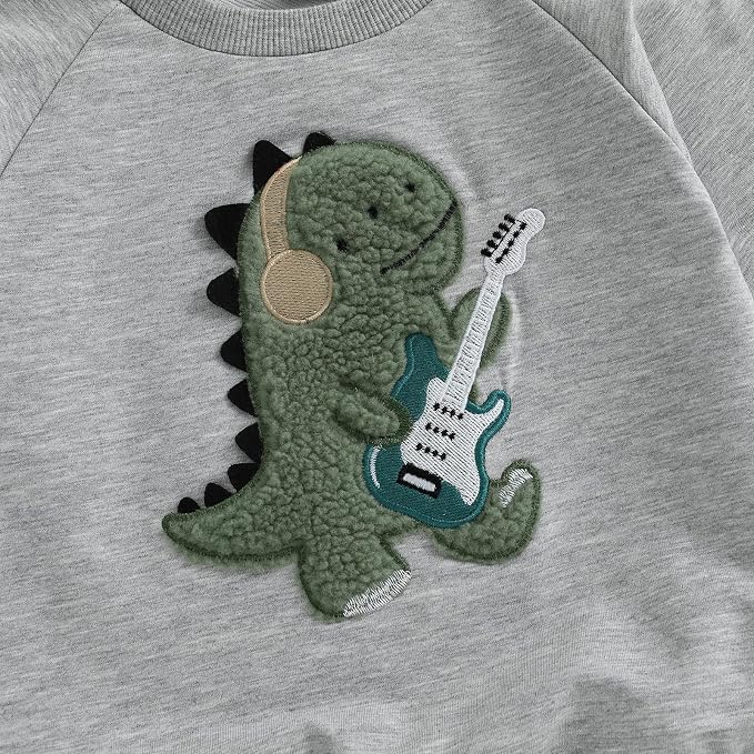 Nyapruwe Toddler Baby Boy Fall Outfit Funny Print Long Sleeve Sweatshirt - Image 6