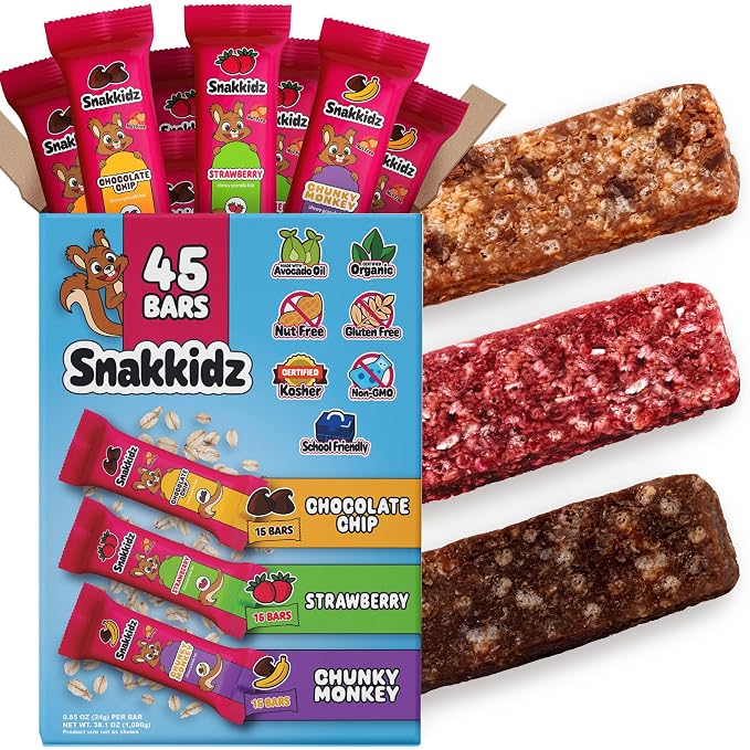 Snakkidz Organic Chewy Granola Bar, Allergen Free, Made by Snakkidz