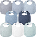 Bearmoss Muslin Baby Drooling Bibs 8 Pack, 100% Cotton Square Adjustable by Bearmoss