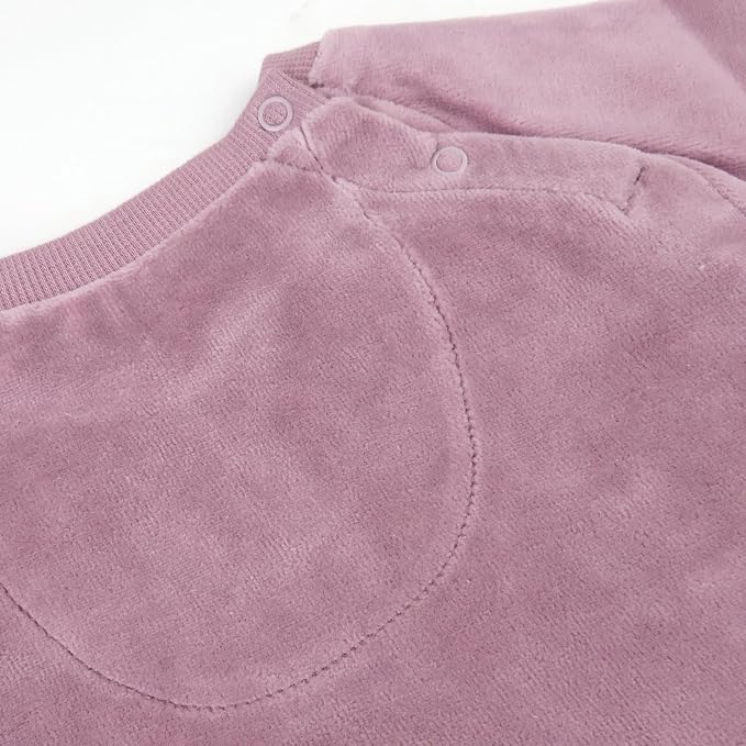 HonestBaby Baby 2-Piece Cozy Velour 100% Organic Cotton Sweatshirt and Jogger - Image 4