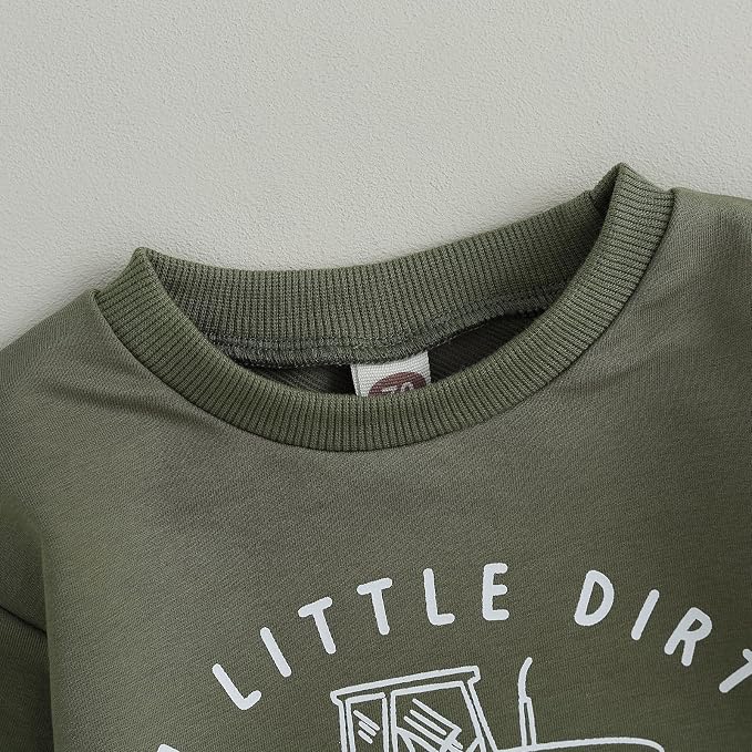 Toddler Baby Boy Clothes Solid Color Long Sleeve Crewneck Sweatshirt Top Casual - Image 3