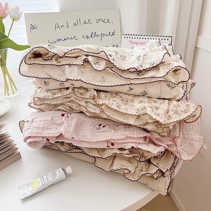 AOJIM Pink Cotton Muslin Kids Toddler Pillowcase Super Soft Baby Crib Bedding - Image 8