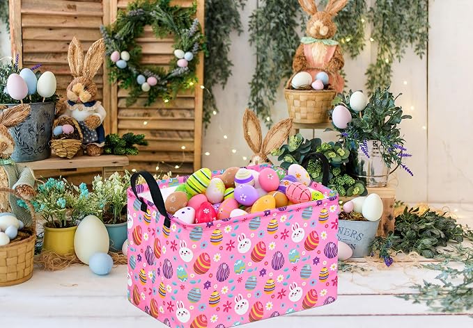 Easter Gift Basket Eggs Storage Basket Kids Toys Storage Basket Organizer Box - Image 8