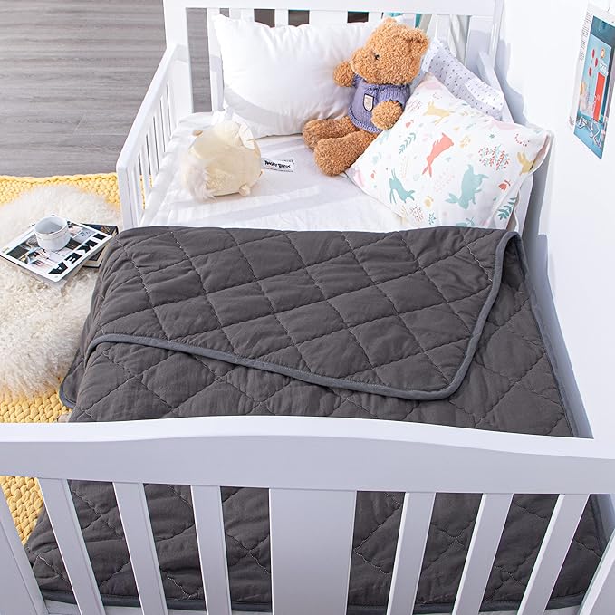 NTBAY Down Alternative Toddler Comforter, Lightweight and Warm Solid Color Baby - Image 5
