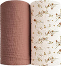Konssy Muslin Swaddle Blankets for Boys Girls, 2 Pack Receiving Baby Blanket by Konssy