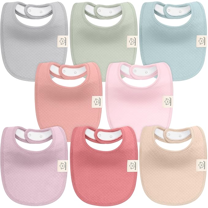 8-Pack Organic Baby Bibs for Girls, Boys by KeaBabies