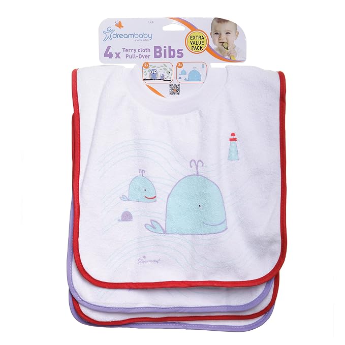 Dreambaby Terry Cloth Cotton Pullover Baby Bibs - Image 2