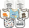 7Pcs Cotton Waterproof Baby Bibs Hook Loop Closure Newborn Bib Keepsake Baby by 2ooya