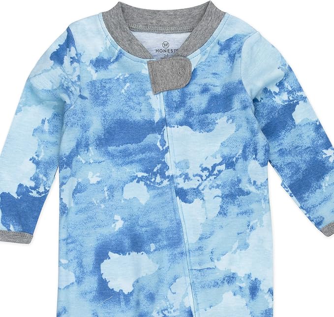 HonestBaby Baby Sleep N' Play One-Piece Zip-Front Footed Organic Cotton Pajama - Image 3
