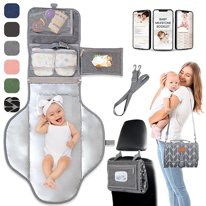 Portable Changing Pad for Baby Shower Gifts & New Mom Gifts, Travel Diaper by Pillani