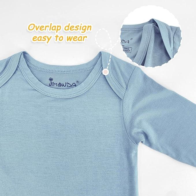 Jimonda Bamboo Baby Bodysuit Long Sleeve Infant Romper Soft Boy Girl Unisex - Image 5
