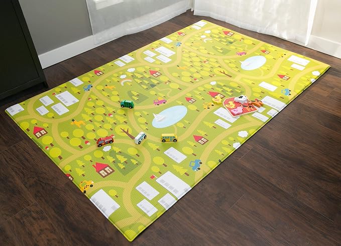 Baby Care Play Mat) 82'' x 55'' Original One-Piece Reversible Rollable - Image 2