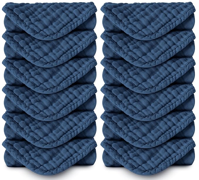 Muslin Burp Cloths 100% Cotton Large 20''x10'' Extra Soft and Absorbent Baby by Spotted+Play