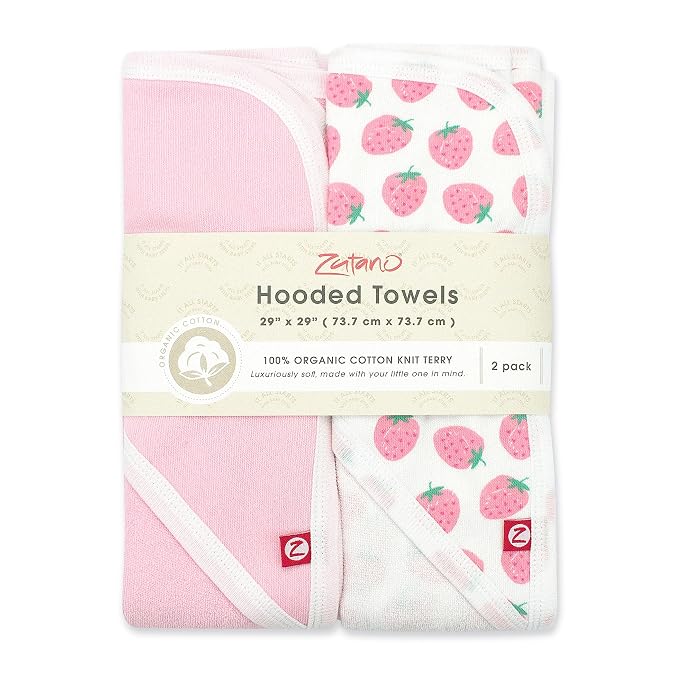 Zutano Hooded Baby Towels, Organic Cotton Baby Bath Towel, Ultra Soft and - Image 2