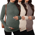 3 Pack Maternity T-Shirts Pregnancy Tops Women Sweater Long Sleeve Turtleneck by Sweetyweee