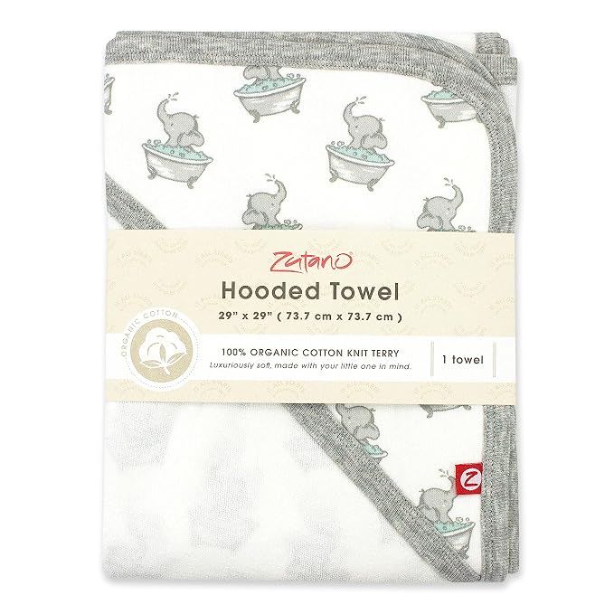 Zutano Hooded Baby Towels, Organic Cotton Baby Bath Towel, Ultra Soft and - Image 2