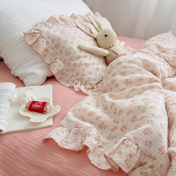 BuLuTu Cotton Muslin Kids Toddler Pillowcase Standard Size, Shabby Chic Galsang - Image 6