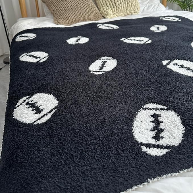 Cozy Football Pattern Blanket Perfect Lightweight Bedding - Image 2