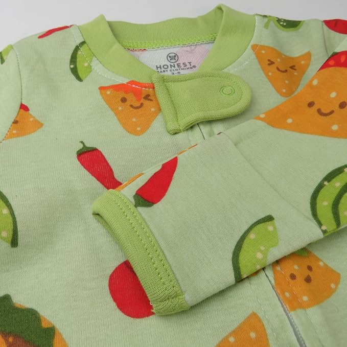 HonestBaby Baby Sleep N' Play One-Piece Zip-Front Footed Organic Cotton Pajama - Image 3