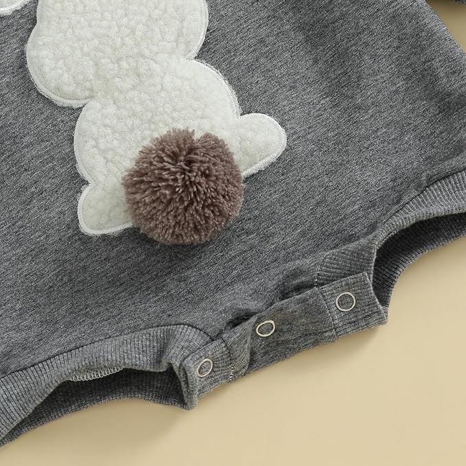 VISGOGO Newborn Infant Baby Boy Girls Oversized Romper Little Dude Sweater - Image 7