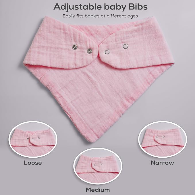 Muslin Baby bibs for drooling and teething, 100% cotton, Bibs for baby girl - Image 2