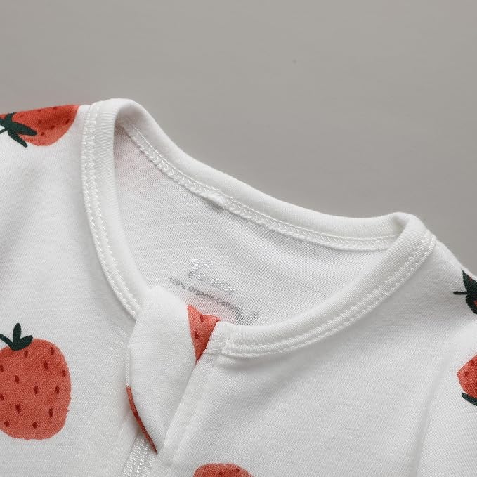 O2 BABY Baby Boys Girls Organic Cotton Zip-Front Sleeper Pajamas, Footed Sleep - Image 2
